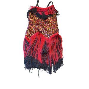 A Wish Come True "The Breakaway" Sequin Fringe Dance Costume Girls Size 12